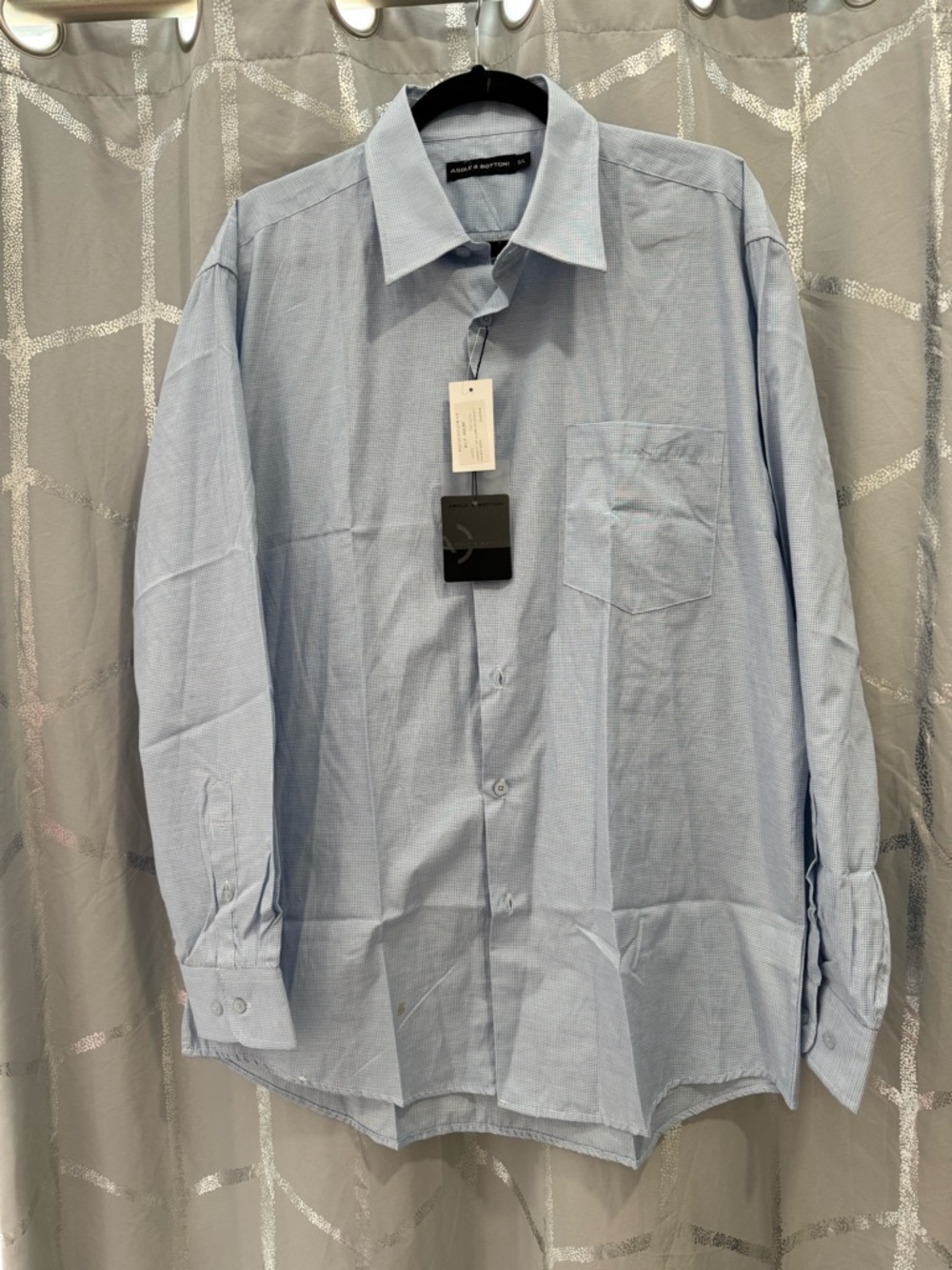 Men's Blue Micro-Check Dress Shirt
